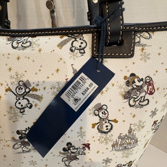 Dooney & Bourke Disney Parks Winter Wonderland Christmas Holiday Tote Purse BNWT - Picture 4 of 13